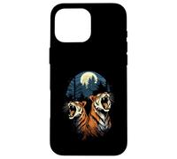 Tigers At The Moon Parodie 3 Tiger Moon Wildlife Animal Coque pour iPhone 16 Pro Max