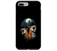 Tigers At The Moon Parodie 3 Tiger Moon Wildlife Animal Coque pour iPhone 7 Plus/8 Plus