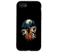 Tigers At The Moon Parodie 3 Tiger Moon Wildlife Animal Coque pour iPhone SE (2020) / 7/8