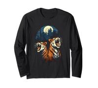 Tigers At The Moon Parodie 3 Tiger Moon Wildlife Animal Manche Longue