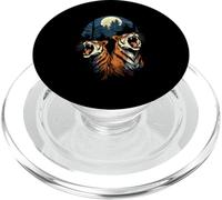 Tigers At The Moon Parodie 3 Tiger Moon Wildlife Animal PopSockets PopGrip pour MagSafe