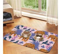 Tigers in The Jungle,Waterproof Pet Feeding Mat,PU Leather Placemats for Cat Dog Water Bowl,Food Mats,30x45cm