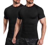 Tigersay T-Shirt de Compression Homme à Manches Courtes | Évacue la transpiration, séchage rapide， Maille sous les aisselles pour une bonne ventilation，Stretch 4 sens