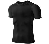 Tigersay T-Shirt de Compression Homme à Manches Courtes | Évacue la transpiration, séchage rapide， Maille sous les aisselles pour une bonne ventilation，Stretch 4 sens