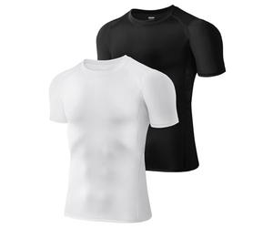 Tigersay T-Shirt de Compression Homme à Manches Courtes | Évacue la transpiration, séchage rapide， Maille sous les aisselles pour une bonne ventilation，Stretch 4 sens