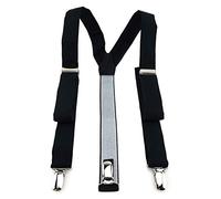 TigerTie Bretelles fines unisexe en forme de Y avec 3 clips extra solides - Couleur unie - Finitions de qualité supérieure.