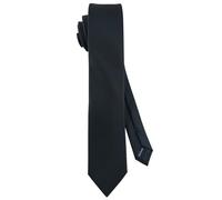 TigerTie Cravate design tendance pour homme en noir mat, fine et discrète, unicolore, tendance de 7 cm de large, idéale pour les funérailles ainsi que pour les rendez-vous d'affaires, les occasions