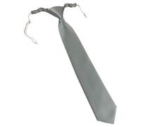 TigerTie Designer Security Cravate de sécurité, en couleur unie, pré-nouée avec élastique, gris, Taille Unique