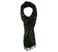 TigerTie - Écharpe design à motifs - Dimensions du foulard : 180 x 70 cm, Vert foncé, noir., Größe: ca. Länge 180 cm, Breite 70 cm