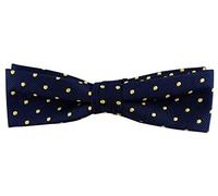 TigerTie étroit N ud papillon en bleu foncé marine doré à pois + boîte