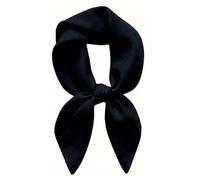 TigerTie Foulard en forme de Nickituch uni pour femme - Taille : 60 x 60 cm - 100 % coton, Noir , Taille Unique
