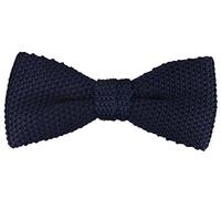 TigerTie N ud papillon soie tricotée en marine bleu-noir unicolor - N ud papillon 100% pure soie + boîte