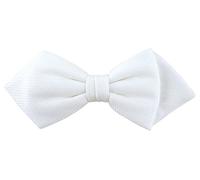 TigerTie Nœud papillon piqué uni avec nœud pré-noué 100 % coton + boîte de rangement
