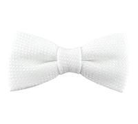TigerTie Nœud papillon piqué uni pour bébé - 100 % coton - Nœud pré-noué avec élastique - Tour de cou réglable de 24 à 38 cm - Boîte de rangement, Blanc., Fliegengröße: ca. 7 cm x 3,5 cm