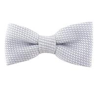 TigerTie Nœud papillon piqué uni pour bébé - 100 % coton - Nœud pré-noué avec élastique - Tour de cou réglable de 24 à 38 cm - Boîte de rangement, gris clair/blanc, Fliegengröße: ca. 7 cm x 3,5 cm