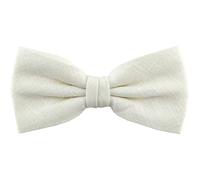 TigerTie Nœud papillon uni, nœud pré-noué, 100 % lin, boîte de rangement, Blanc crème, Fliegengröße: ca. 11,5 cm x 6 cm