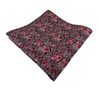 TigerTie pochette rouge bordeaux rosé noir argent paisley - tissu Polyester - Pochette tissu cavalier