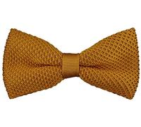 TigerTie qualité N ud papillon tricotée en ocker unicolor + boîte - N ud papillon 30 cm bis 55 cm réglable