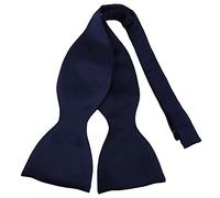 TigerTie soi-même nouer - N ud papillon aus 100% Polyester, couleur bleu-noir marine - qualité en satin + boîte avec instructions