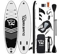 TIGERXBANG Black Tiger Collection SUP Planche à pagaie gonflable 320 x 82 x 15 cm avec siège de kayak, pagaie double lame et accessoires pour adultes et enfants