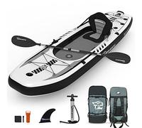 TIGERXBANG Kayak Gonflable avec siège Amovible, kit Sup Kayak avec Pompe à Main/Aviron en Aluminium/Sac à Dos, Bateau de Kayak pour Adultes/Enfants | pour la pêche, Les Excursions