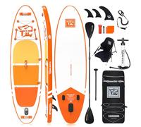 TIGERXBANG Paddle Gonflable 320×82×15 cm - Planche de Sup avec Double-Pagaie et Siège de Kayak - Collection Defender Pro (Orange)