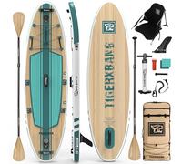 TIGERXBANG Planche à pagaie extra large de 3,7 m avec accessoires gonflables complets de qualité supérieure, pour adultes et enfants, collection Pandora, vert de gris