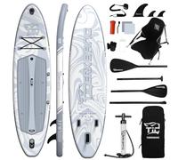 TIGERXBANG Planche à Pagaie Gonflable de 353x89x15cm avec Accessoires Complets, Grandes Planches à Pagaie de Qualité Supérieure pour Adultes/Jeunes, Collection Polar Frost