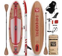 TIGERXBANG Planche de SUP, stand-up, 330 x 86 x 15 cm, avec accessoires gonflables complets de qualité supérieure, planches à pagaie extra larges pour adultes et enfants, Pandora, chili rouge