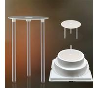 Tiges à gâteau blanches en plastique faciles à couper avec planche à gâteau, tiges de support à gâteau, chevilles à empiler, pour gâteaux étagés, 10,2 cm