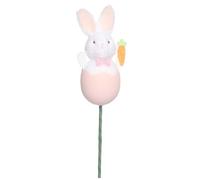 Tiges Artificielles De Pâques, Jolis Pics En Forme De Lapin En Coquille D'œuf Coloré Avec Nœud Scintillant Carotte, Composition Florale Créative, Branche Pour Remplir Un Vase Ou Décorer Une Fête