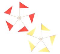 Tiges Bois Drapeaux de Marquage 10 Pièces pour Pelouse | Polyester Rouge Intense, Visibilité Élevée, pour Jardins, Massifs Floraux, Chantiers, Clôtures Invisibles Canines