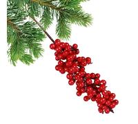 Tiges de baies rouges | Ornement de branches artificielles | Cueillettes de baies artificielles pour décoration de guirlande de Noël pour la décoration de la cheminée du festival d'hiver des fêtes