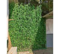 Tiges de bambou artificiel avec feuilles pour intérieur et extérieur, cloison de séparation murale réaliste