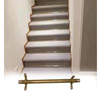 Tiges de chemin d'escalier rondes en laiton - Clips décoratifs for tapis for un maintien sécurisé du tapis d'escalier.(Brass-10pcs,66cm(26in))
