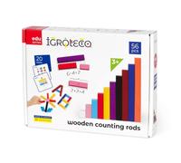 Igroteco® Ensemble de baguettes de calcul - Jouet éducatif pour enfants pour développer les compétences mathématiques et motricité avec des bâtons en bois colorés et des tâches