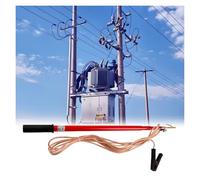 tiges de décharge isolantes Perche de décharge haute tension, avec câble de mise à la terre de calibre et sac de rangement, perche isotherme portable(A,(4 Sections)220kV-9.8ft/3m)