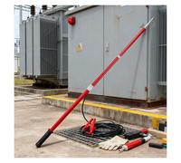 tiges de décharge isolantes Perche de décharge haute tension, avec câble de mise à la terre de calibre et sac de rangement, perche isotherme portable(B,(4 Sections)220kV-9.8ft/3m)