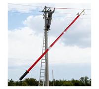 tiges de décharge isolantes Tige de décharge isolée en résine époxy, outil télescopique portable de sécurité électrique haute tension, avec fil de cuivre(A,220kV-3m/118in/9.8ft (4 Sections))