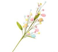 Tiges de fleurs de Pâques artificielles avec œufs et baies colorés, 50 cm, décorations de printemps flexibles pour décoration de vase de fête, centre de table de Pâques à faire soi-même