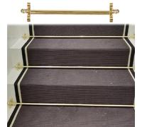 Tiges de marche d'escalier élégantes en laiton massif, avec embout sphérique et supports, 5 à 13 pièces for la rénovation des tapis(Brass-5pack,85cm/33.4in)