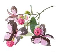 Tiges de papillon artificielles en soie à trois branches de 50 cm - Tissu réaliste - Arrangement floral - Décoration pour la maison, un mariage, un événement en plein air - Accessoires de photographie