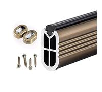 Tiges de placard lourdes en métal pour vêtements suspendus 120 cm 50 cm de long 2,6 mm de garde-robe de rail de garde-robe avec bande de silence antislip et capacité de chargement de la bride 150 kg