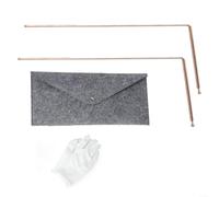 Tiges de radiesthésie en cuivre à 99,9 % avec outil de pendule professionnel pour trouver l'eau - Tiges de divination en laiton avec sac de rangement et gants pour chasse au trésor (E)