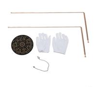 Tiges de radiesthésie en cuivre à 99,9 % avec outil de pendule professionnel pour trouver l'eau - Tiges de divination en laiton avec sac de rangement et gants pour chasse au trésor (D)