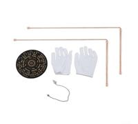 Tiges de sonde en cuivre 99 % pour la recherche d'objets et la radiesthésie, comprend pendule et gants pour plus de commodité (D)