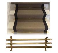 Tiges d'escalier en laiton antique for tapis - Tiges de pression faciles à installer for la décoration et la sécurité des escaliers(Brass-3pcs,81cm(32in))