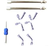 Tiges d'extension de gonflage de pneus en laiton avec éléments de conception multi-angles pour s'adapter à différentes dispositions de puits de roue (bleu)