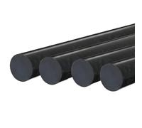 Tiges En Nylon Lot de 5 tiges en polyamide noir 10/12/20/30 mm diamètre, nylon pur PA6 résistantes à l'usure, longueur tige 250 pour les Machines(12x250mm)