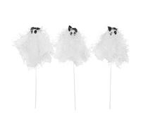 Tiges Fantômes avec Gland pour Décoration Gothique (White) | Matériau en polyester doux, hauteur réglable, adapté à la décoration de vases, polyvalent pour une utilisation en